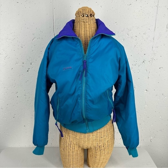 Vintage Columbia Medium Purple & Turquoise Reversible Ski Jacket - Picture 2 of 15